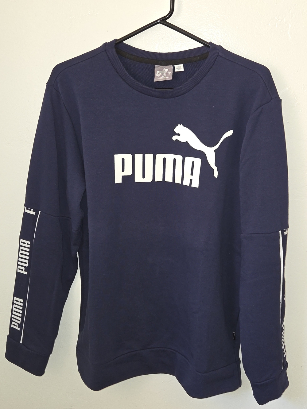 Puma Navy Crewneck Sweatshirt with White Logo